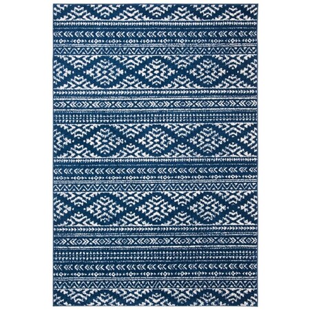 Safavieh 9 x 12 ft. Tulum Rectangle Power Loomed Area Rug Navy & Ivory TUL272N-9